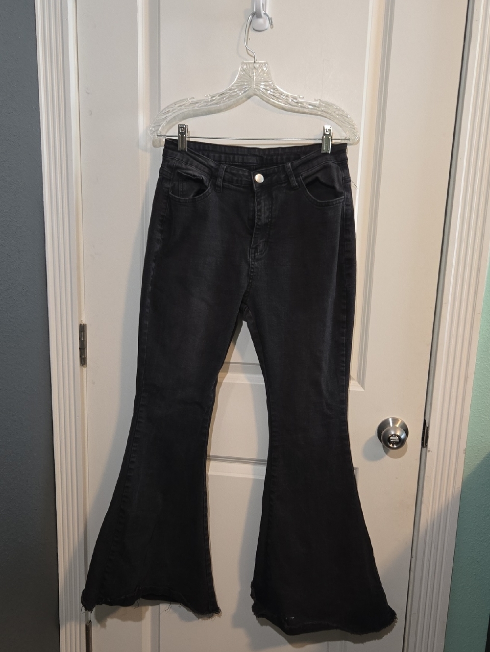 Black Denim Jeans with Classic Five-Pocket Design